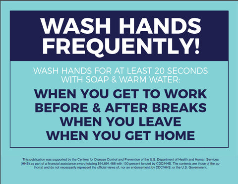 Wash Hands Frequently Sign - English - PDF
